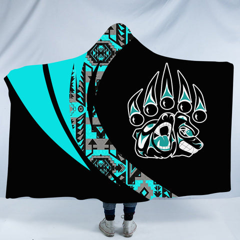 Powwow StoreHDB00140 Pattern Native American Design Hooded Blanket
