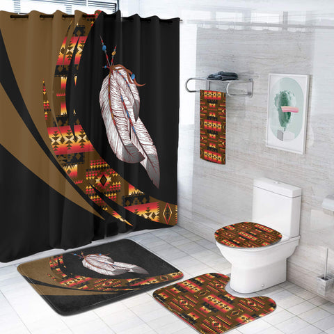Powwow StoreBS000389 Pattern Native American Bathroom Set
