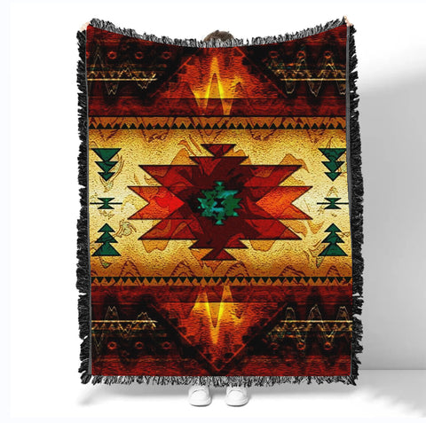 Powwow StoreGBNAT00068 Pattern Native Woven Blanket