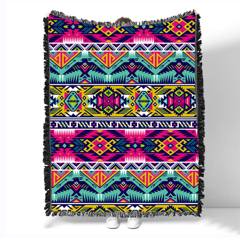 Powwow StoreGBNAT00071 Pattern Native Woven Blanket