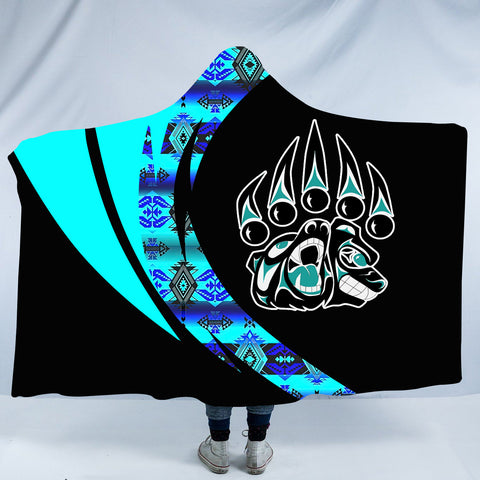 Powwow StoreHDB00144 Pattern Native American Design Hooded Blanket