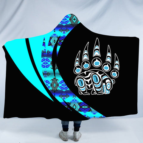 Powwow StoreHDB00142 Pattern Native American Design Hooded Blanket
