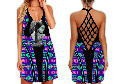 Powwow StoreSTB0002 Pattern Native Strappy Back Dress