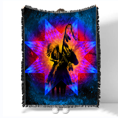 Powwow StoreGBNAT00097 Pattern Native Woven Blanket