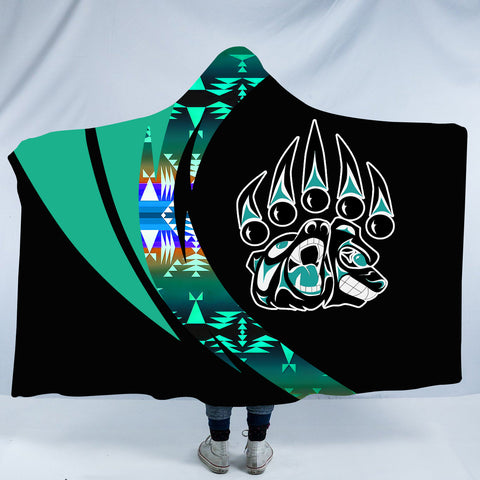 Powwow StoreHDB00146 Pattern Native American Design Hooded Blanket