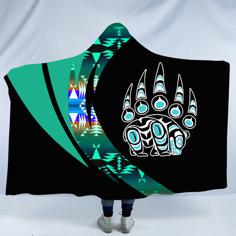 Powwow StoreHDB00147 Pattern Native American Design Hooded Blanket