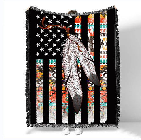 Powwow StoreGBNAT00108 Pattern Native Woven Blanket