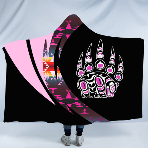Powwow StoreHDB00148 Pattern Native American Design Hooded Blanket