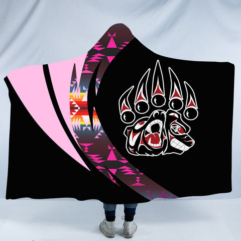 Powwow StoreHDB00149 Pattern Native American Design Hooded Blanket