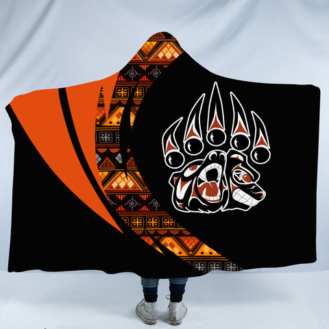 Powwow StoreHDB00148 Pattern Native American Design Hooded Blanket