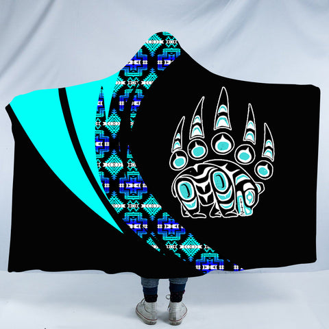 Powwow StoreHDB00153 Pattern Native American Design Hooded Blanket