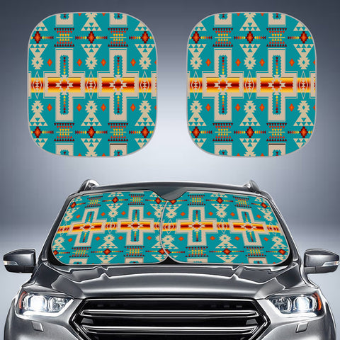 Powwow StoreGBNAT0006205 United Tribes Design Native American Auto Sun Shades 2pcs
