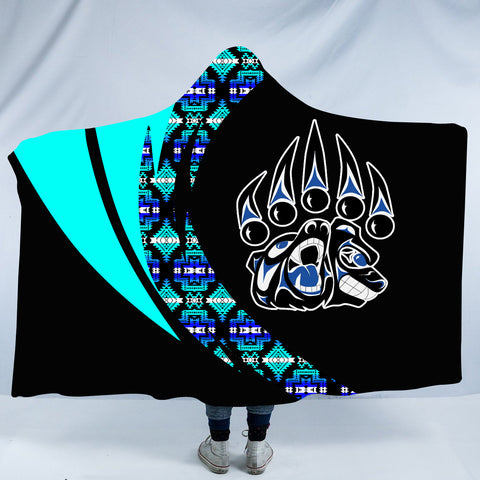 Powwow StoreHDB00156 Pattern Native American Design Hooded Blanket