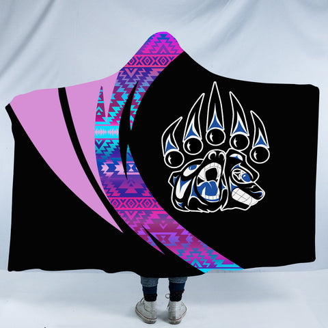 Powwow StoreHDB00157 Pattern Native American Design Hooded Blanket