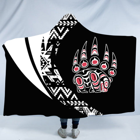 Powwow StoreHDB00159 Pattern Native American Design Hooded Blanket
