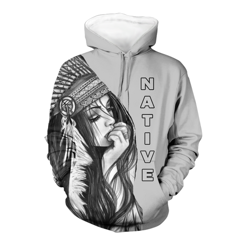 Powwow StoreHD0012257 Pattern Native Pride 3D Hoodie