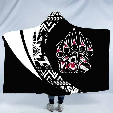 Powwow StoreHDB00161 Pattern Native American Design Hooded Blanket