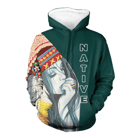 Powwow StoreHD0012258 Pattern Native Pride 3D Hoodie