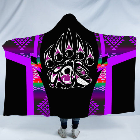 Powwow StoreHDB00163 Pattern Native American Design Hooded Blanket