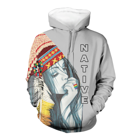 Powwow StoreHD0012259 Pattern Native Pride 3D Hoodie