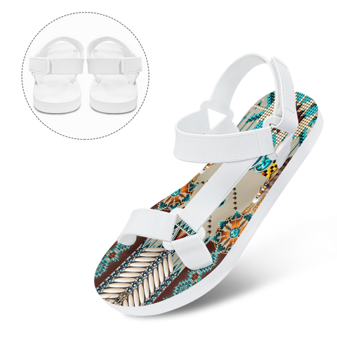 Powwow StoreGBNAT00069 Pattern Native American Open Toes Sandals