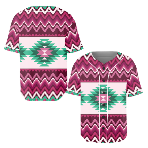 Powwow StoreSWD0002 Pattern Native Baseball Jersey