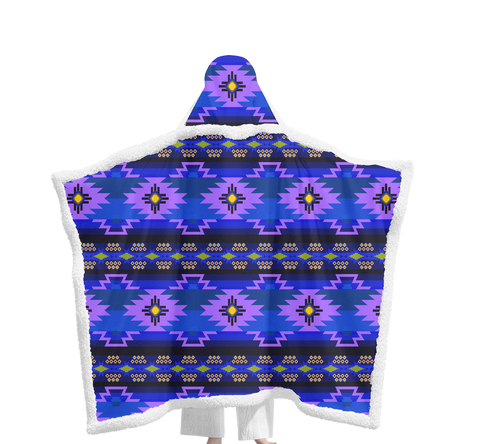 Powwow StoreGBNAT00753 Pattern Native Wearable Hooded Blanket