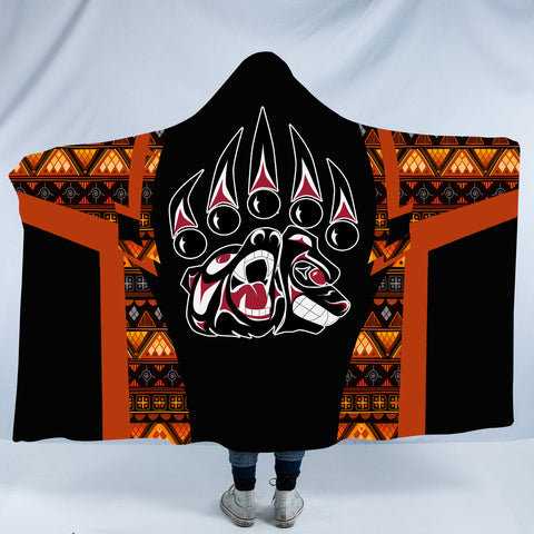 Powwow StoreHDB00167 Pattern Native American Design Hooded Blanket