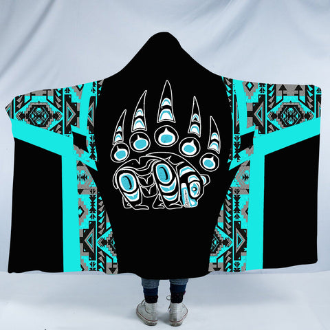 Powwow StoreHDB00170 Pattern Native American Design Hooded Blanket