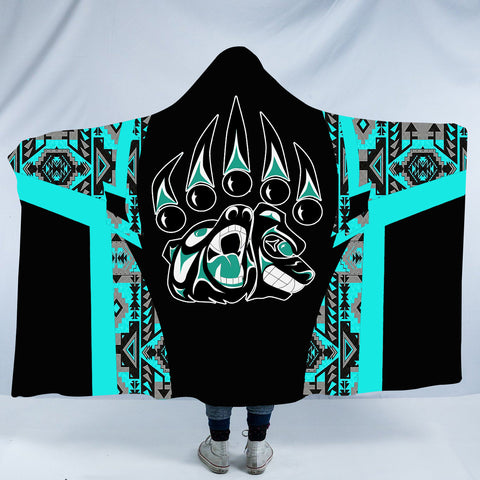 Powwow StoreHDB00171 Pattern Native American Design Hooded Blanket