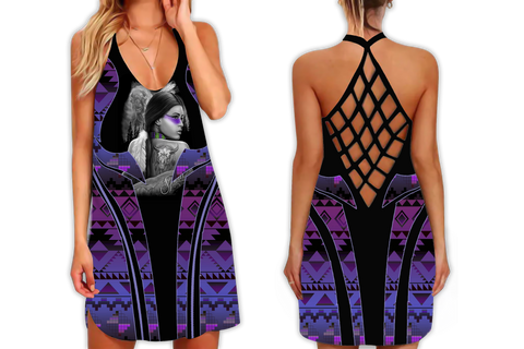 Powwow StoreSTB0006 Pattern Native Strappy Back Dress