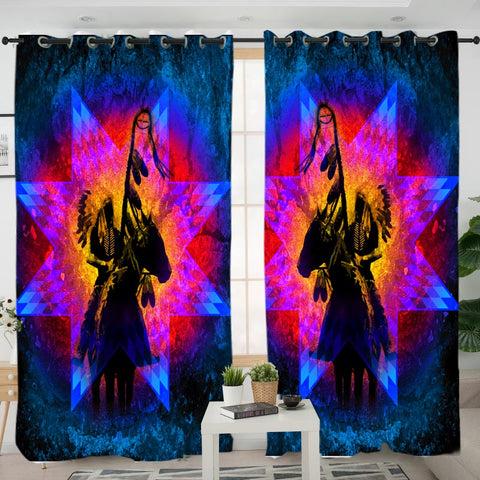 Powwow StoreGBNAT00097 Tribe Design Native Curtain Window Drapes