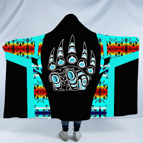 Powwow StoreHDB00173 Pattern Native American Design Hooded Blanket