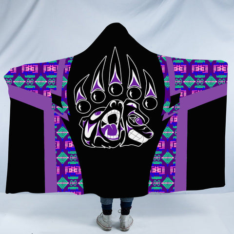Powwow StoreHDB00176 Pattern Native American Design Hooded Blanket