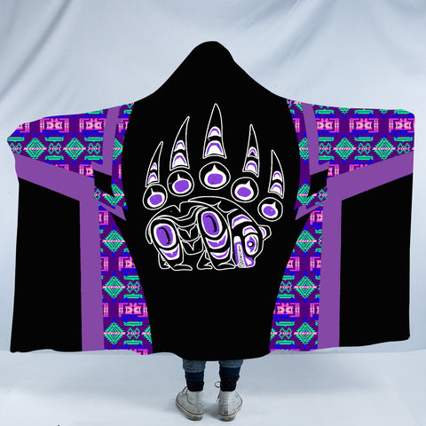Powwow StoreHDB00177 Pattern Native American Design Hooded Blanket