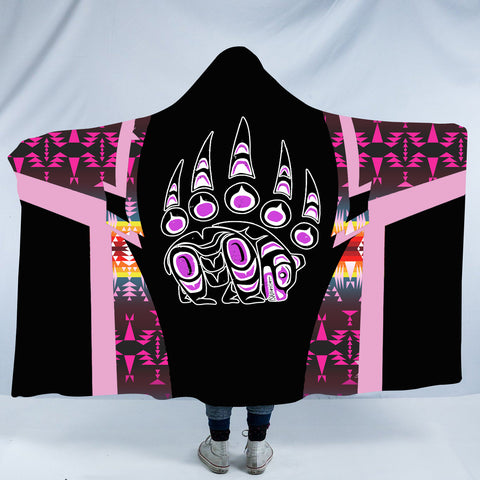 Powwow StoreHDB00178 Pattern Native American Design Hooded Blanket