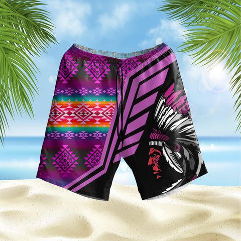 Powwow StoreGBHS00062 Pattern Native Hawaiian Shorts