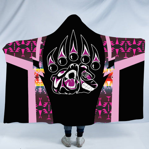 Powwow StoreHDB00179 Pattern Native American Design Hooded Blanket