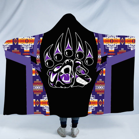 Powwow StoreHDB00182 Pattern Native American Design Hooded Blanket