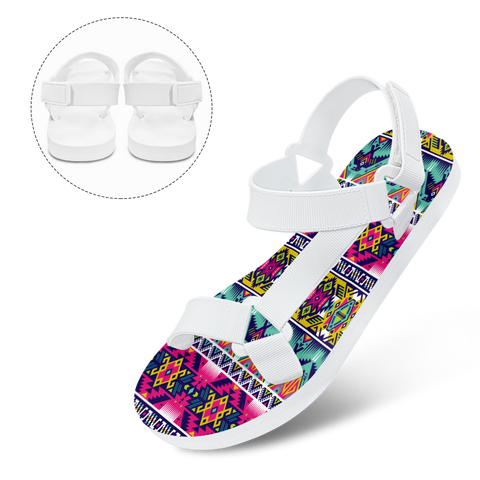 Powwow StoreGBNAT00071 Pattern Native American Open Toes Sandals