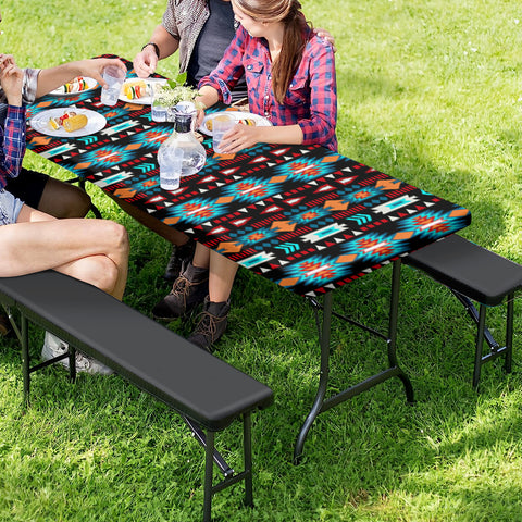 Powwow StoreGBNAT00573 Tribe Design Native American Picnic Table Cover