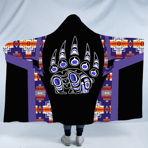 Powwow StoreHDB00183 Pattern Native American Design Hooded Blanket