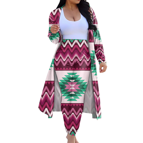 Powwow StoreSWD0002 Tribe Design Native American Cardigan Coat Long Pant Set