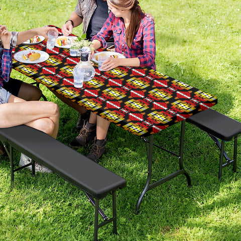 Powwow StoreGBNAT00656 Tribe Design Native American Picnic Table Cover