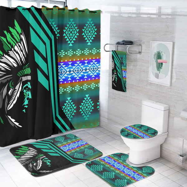 BS000139 Pattern Native American Bathroom Set Powwow Store