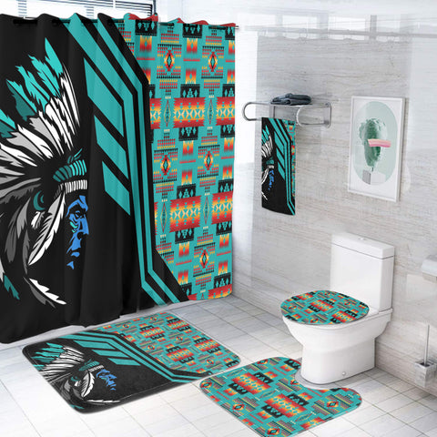 Powwow StoreBS000138 Pattern Native American Bathroom Set