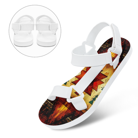 Powwow StoreGBNAT00068 Pattern Native American Open Toes Sandals