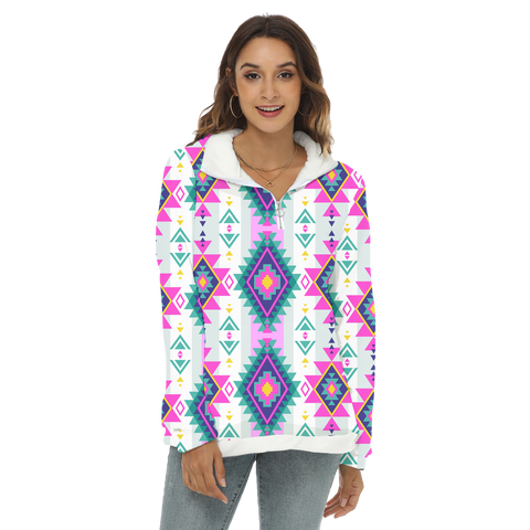 Powwow StoreBLK0023 Native American Women's Borg Fleece Sweatshirt