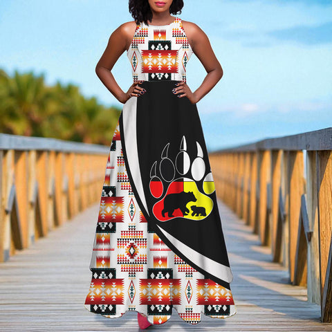 AQS0026 Native American Long Sleeveless Dress