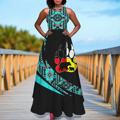 BJ000123 Native American Long Sleeveless Dress